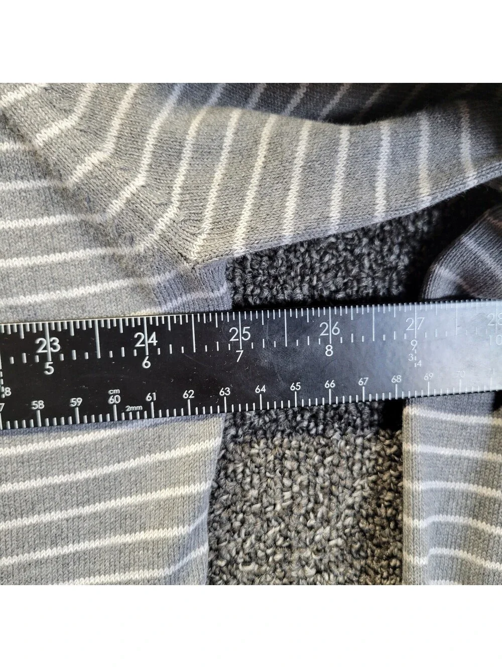 Banana Republic Sweater Men's Sz XL Gray Stretch Pima Stripe Long Sleeve 1/4 Zip